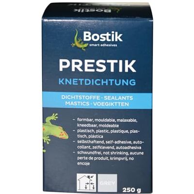 Bostik Prestik Sellador para amasar de plástico duradero, sin disolventes, sin contracciones, excelente resistencia al envejecimiento, para interiores y exteriores, 250 g Bostik Prestik Sellador para amasar de plástico duradero, sin disolventes, sin contracciones, excelente resistencia al envejecimiento, para interiores y exteriores, 250 g