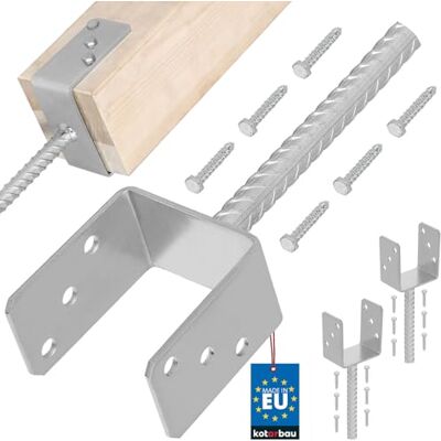KOTARBAU ® 2 uds Soporte para Poste Pie de Pilar Acero Galvanizado 91 mm Plata Anclaje Madera Base para Poste de Madera Resistente a la Corrosión Fácil Montaje KOTARBAU ® 2 uds Soporte para Poste Pie de Pilar Acero Galvanizado 91 mm Plata Anclaje Madera Base para Poste de Madera Resistente a la Corrosión Fácil Montaje