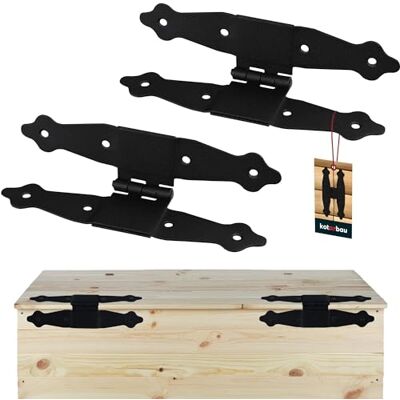 KOTARBAU ® Juego de 2 bisagras plegables en forma de H de 20,5 x 10 cm, banda de tienda, banda central de cruz, bisagra de puerta de acero pulverizado, color negro, bisagra para ventana, puerta de KOTARBAU ® Juego de 2 bisagras plegables en forma de H de 20,5 x 10 cm, banda de tienda, banda central de cruz, bisagra de puerta de acero pulverizado, color negro, bisagra para ventana, puerta de