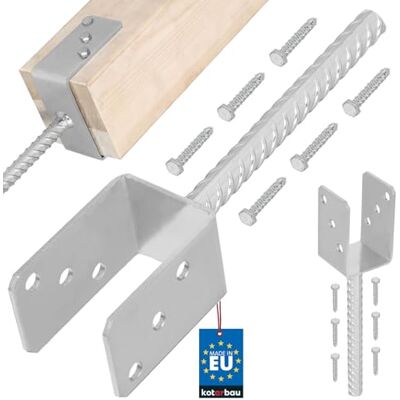 KOTARBAU ® Soporte para Poste Pie de Pilar Acero Galvanizado 61 mm Plata Anclaje Madera Base para Poste de Madera Resistente a la Corrosión Fácil Montaje KOTARBAU ® Soporte para Poste Pie de Pilar Acero Galvanizado 61 mm Plata Anclaje Madera Base para Poste de Madera Resistente a la Corrosión Fácil Montaje