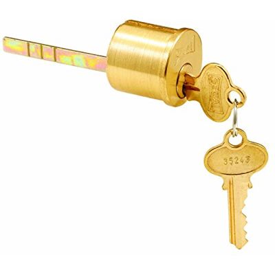 PRiME Cerrojo de seguridad de cilindro de llanta, latón cepillado, 1-3/16 pulgadas PRiME Cerrojo de seguridad de cilindro de llanta, latón cepillado, 1-3/16 pulgadas