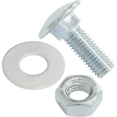 AERZETIX Conjunto de 10 tornillos carroceros cabeza abombada M10x30mm / arandelas y tuercas M10 / acero zincado/para fijación y ensamblaje AERZETIX Conjunto de 10 tornillos carroceros cabeza abombada M10x30mm / arandelas y tuercas M10 / acero zincado/para fijación y ensamblaje