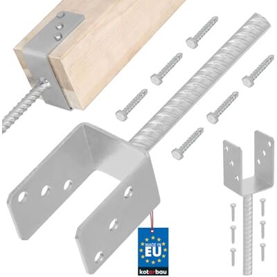 KOTARBAU ® Soporte para Poste Pie de Pilar Acero Galvanizado 71 mm Plata Anclaje Madera Base para Poste de Madera Resistente a la Corrosión Fácil Montaje KOTARBAU ® Soporte para Poste Pie de Pilar Acero Galvanizado 71 mm Plata Anclaje Madera Base para Poste de Madera Resistente a la Corrosión Fácil Montaje