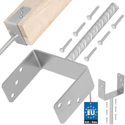 KOTARBAU ® Soporte para Poste Pie de Pilar Acero Galvanizado 151 mm Plata Anclaje Madera Base para Poste de Madera Resistente a la Corrosión Fácil Montaje KOTARBAU ® Soporte para Poste Pie de Pilar Acero Galvanizado 151 mm Plata Anclaje Madera Base para Poste de Madera Resistente a la Corrosión Fácil Montaje