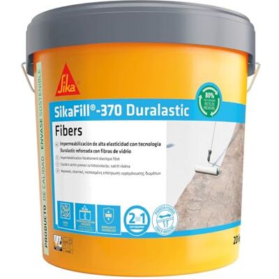 SIKA Impermeabilización reforzada con fibra Fill 370 Fibers Rojo Pintura acrílica con fibras de vidrio para impermabilización de cubiertas y terrazas visitables Puenteo de fisuras 20kg SIKA Impermeabilización reforzada con fibra Fill 370 Fibers Rojo Pintura acrílica con fibras de vidrio para impermabilización de cubiertas y terrazas visitables Puenteo de fisuras 20kg