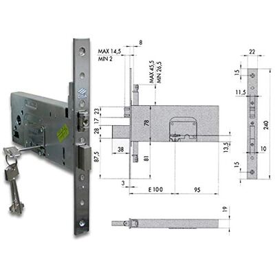 Cisa 57365-100 Cerradura rodillo Cisa 57365-100 Cerradura rodillo