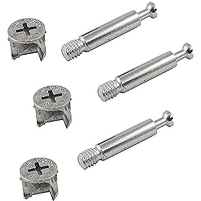 Merriway Juego de 10 tornillos de fijación para armarios y muebles (15 mm x 11,7 mm) y taco (M6 x 42 mm) Merriway Juego de 10 tornillos de fijación para armarios y muebles (15 mm x 11,7 mm) y taco (M6 x 42 mm)