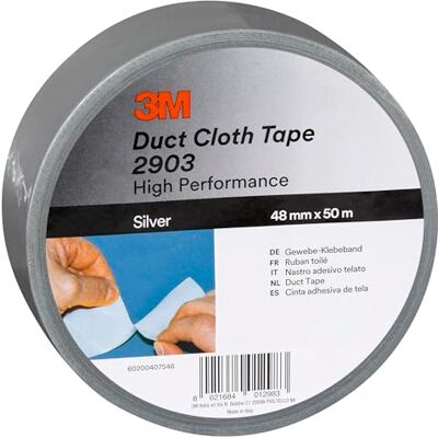 3M Cinta Americana de Uso General 2903, Plata, 48 mm x 50 m, 1 unidad 3M Cinta Americana de Uso General 2903, Plata, 48 mm x 50 m, 1 unidad