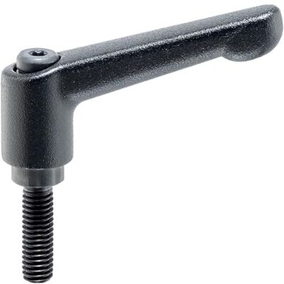 Halder ajustable Palancas de sujeción, Negro, D1 = 13 mm/D2 = M4/L1 = 20 mm Halder ajustable Palancas de sujeción, Negro, D1 = 13 mm/D2 = M4/L1 = 20 mm