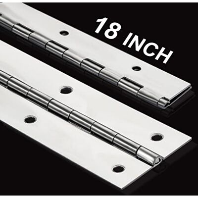 EVANCENT Paquete de 2 bisagras de piano resistentes, bisagras de piano continuas de 2 pulgadas de ancho x 18 pulgadas, bisagra de piano de acero inoxidable de 0.08 pulgadas de grosor con agujeros, bisagras de EVANCENT Paquete de 2 bisagras de piano resistentes, bisagras de piano continuas de 2 pulgadas de ancho x 18 pulgadas, bisagra de piano de acero inoxidable de 0.08 pulgadas de grosor con agujeros, bisagras de