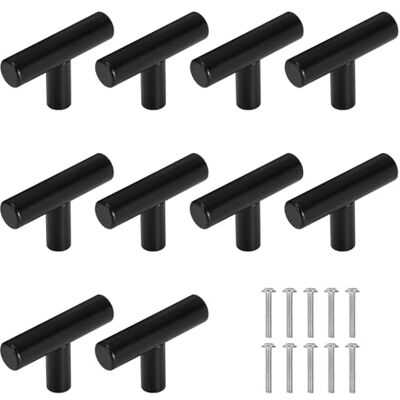 MengH-SHOP Pomos para Muebles de Acero Inoxidable Perillas de Cajón en Forma de T Tiradores de Muebles con Tornillo Perillas Manijas para Armario Cajón Aparador Cocina 10 Piezas Negro MengH-SHOP Pomos para Muebles de Acero Inoxidable Perillas de Cajón en Forma de T Tiradores de Muebles con Tornillo Perillas Manijas para Armario Cajón Aparador Cocina 10 Piezas Negro
