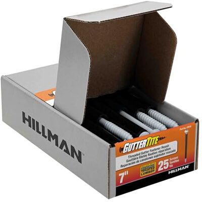 Hillman El grupo de 5/16 x 7 pulgadas guttertite tornillo, color blanco, 25 unidades Hillman El grupo de 5/16 x 7 pulgadas guttertite tornillo, color blanco, 25 unidades