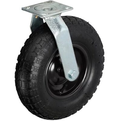 Relaxdays Rueda Giratoria, 3.50-6, Transporte Objetos Pesados, hasta 120 kg, Placa Acero para Atornillar, Color a Elegir Relaxdays Rueda Giratoria, 3.50-6, Transporte Objetos Pesados, hasta 120 kg, Placa Acero para Atornillar, Color a Elegir
