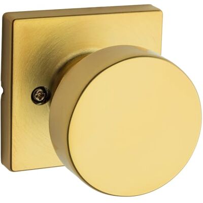 Kwikset Pismo Pomo de puerta falso, manija de una sola cara para armarios, puertas dobles francesas y despensa, perilla interior de latón satinado sin giro para puerta de empuje y tracción Kwikset Pismo Pomo de puerta falso, manija de una sola cara para armarios, puertas dobles francesas y despensa, perilla interior de latón satinado sin giro para puerta de empuje y tracción