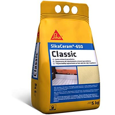 SIKA Junta mineral porcelánica Ceram-650 Classic Tierra Lechada de cemento coloreada para relleno de juntas de 1-6 mm en paramentos y pavimentos interiores y exteriores 5 kg SIKA Junta mineral porcelánica Ceram-650 Classic Tierra Lechada de cemento coloreada para relleno de juntas de 1-6 mm en paramentos y pavimentos interiores y exteriores 5 kg