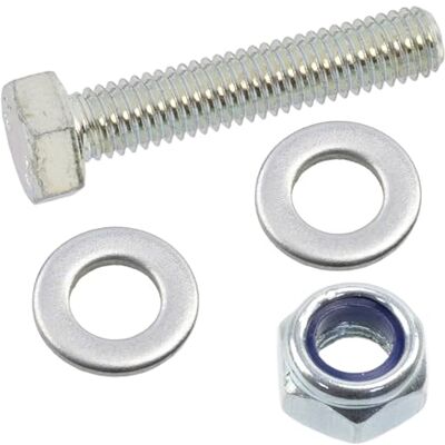 AERZETIX Juego de 25 tornillos de cabeza hexagonal M5x25 mm + 50 arandelas + 25 tuercas hexagonales autoblocantes M5 para bricolaje y fijación ligera en acero AERZETIX Juego de 25 tornillos de cabeza hexagonal M5x25 mm + 50 arandelas + 25 tuercas hexagonales autoblocantes M5 para bricolaje y fijación ligera en acero