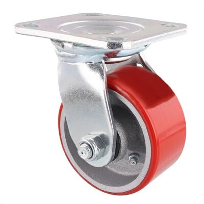 WAGNER 0 Polea para cargas pesadas (diámetro: 100 mm, altura 135 mm, acero y hierro fundido, superficie suave, rojo/plata, placa de atornillado de 100 x 115 mm, capacidad de carga 230 kg) WAGNER 0 Polea para cargas pesadas (diámetro: 100 mm, altura 135 mm, acero y hierro fundido, superficie suave, rojo/plata, placa de atornillado de 100 x 115 mm, capacidad de carga 230 kg)