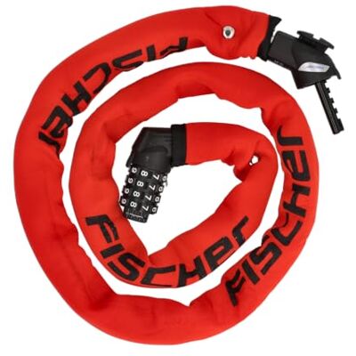 Fischer Candado antirrobo para bicicleta de neopreno con combinación de 130 cm Fischer Candado antirrobo para bicicleta de neopreno con combinación de 130 cm