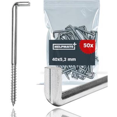 HELPMATE – gancho recto con ranura 40x5,2x21x16 mm – acero galvanizado electrolíticamente – 50 unidades – gancho ranurado para montaje en pared HELPMATE – gancho recto con ranura 40x5,2x21x16 mm – acero galvanizado electrolíticamente – 50 unidades – gancho ranurado para montaje en pared