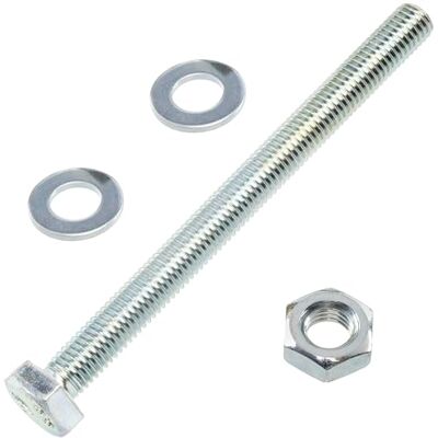 AERZETIX Juego de 5 tornillos de cabeza hexagonal M10x120 mm + 10 arandelas M10x20 mm + 5 tuercas hexagonales M10 para bricolaje y fijación ligera acero AERZETIX Juego de 5 tornillos de cabeza hexagonal M10x120 mm + 10 arandelas M10x20 mm + 5 tuercas hexagonales M10 para bricolaje y fijación ligera acero