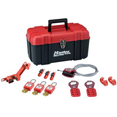 Master Lock Caja de Herramientas Pequeña con Surtido de Bloqueos Eléctricos incluso 3 Candado Dieléctrico, 1 Cable, 2 Aldaba de Consignación, 6 Bloqueo de disyuntor Master Lock Caja de Herramientas Pequeña con Surtido de Bloqueos Eléctricos incluso 3 Candado Dieléctrico, 1 Cable, 2 Aldaba de Consignación, 6 Bloqueo de disyuntor
