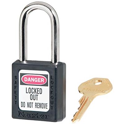 Master Lock Candado de Consignación de Termoplástico para Instalaciones Mecánicas, Negro, Arco 3,8 x 2 cm Master Lock Candado de Consignación de Termoplástico para Instalaciones Mecánicas, Negro, Arco 3,8 x 2 cm