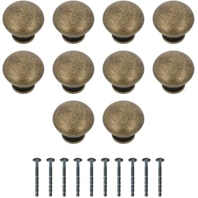 Amig Pack de 10 Pomos para muebles Diámetro Ø32 mm Color Cuero Fabricado en Acero Tiradores para cajones y armarios de cocina y baño con estilo moderno decorativo y uso Mod. Amig Pack de 10 Pomos para muebles Diámetro Ø32 mm Color Cuero Fabricado en Acero Tiradores para cajones y armarios de cocina y baño con estilo moderno decorativo y uso Mod.