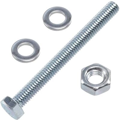 AERZETIX Juego de 25 tornillos M6x60 mm con cabeza hexagonal + 50 arandelas M6x12 mm + 25 tuercas hexagonales M6 para bricolaje y fijación ligera en acero AERZETIX Juego de 25 tornillos M6x60 mm con cabeza hexagonal + 50 arandelas M6x12 mm + 25 tuercas hexagonales M6 para bricolaje y fijación ligera en acero