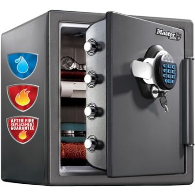 Master Lock Caja Fuerte de Seguridad, Ignifuga y Resistente al Agua, llave y Combinación Digital, Xlarge 33,6L Master Lock Caja Fuerte de Seguridad, Ignifuga y Resistente al Agua, llave y Combinación Digital, Xlarge 33,6L
