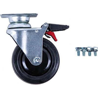 KS Tools Rueda pivotante con freno para carro de taller PERFORMANCEplus con tornillos KS Tools Rueda pivotante con freno para carro de taller PERFORMANCEplus con tornillos