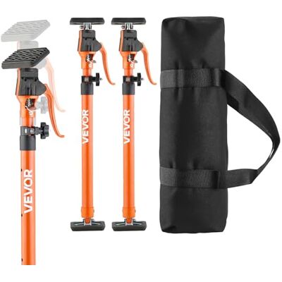 VEVOR Barra de Soporte para Elevador de Armarios, 2 Piezas, Ajustable 64,5-115 cm, Varilla Telescópica Rápida Resistente de Acero, Carga de 100 kg para Instalar Armarios y Levantar Paneles de Yeso VEVOR Barra de Soporte para Elevador de Armarios, 2 Piezas, Ajustable 64,5-115 cm, Varilla Telescópica Rápida Resistente de Acero, Carga de 100 kg para Instalar Armarios y Levantar Paneles de Yeso