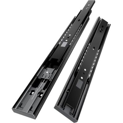 AOLISHENG Guías de cajones con cojinete de bolas de cierre suave de 400 mm, extensión completa de 3 pliegues, montaje lateral, capacidad de carga de 45 kg para trabajo pesado, 1 par AOLISHENG Guías de cajones con cojinete de bolas de cierre suave de 400 mm, extensión completa de 3 pliegues, montaje lateral, capacidad de carga de 45 kg para trabajo pesado, 1 par