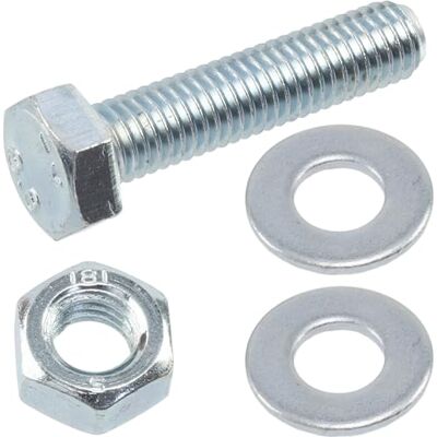 AERZETIX Juego de 20 tornillos M8x35 mm con cabeza hexagonal + 40 arandelas M8x16 mm + 20 tuercas hexagonales M8 para bricolaje y fijación ligera en acero AERZETIX Juego de 20 tornillos M8x35 mm con cabeza hexagonal + 40 arandelas M8x16 mm + 20 tuercas hexagonales M8 para bricolaje y fijación ligera en acero