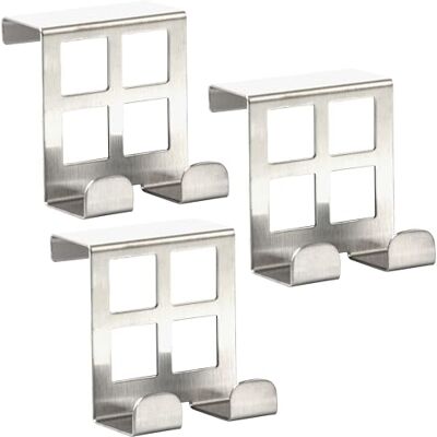 RICOO Perchero Puerta Gancho Puerta de Acero Inoxidable para Colgar sin Taladrar Perchero Puerta Baño y Dormitorio Colgador puerta 3 piezas RICOO Perchero Puerta Gancho Puerta de Acero Inoxidable para Colgar sin Taladrar Perchero Puerta Baño y Dormitorio Colgador puerta 3 piezas