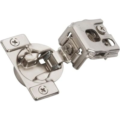 Amerock Paquete de 2 bisagras ocultas compactas de cierre automático de 1-1/4 pulgadas para armario de marco frontal, ángulo de apertura de 105 grados con ajuste de 3 vías Amerock Paquete de 2 bisagras ocultas compactas de cierre automático de 1-1/4 pulgadas para armario de marco frontal, ángulo de apertura de 105 grados con ajuste de 3 vías