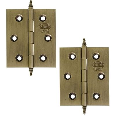 Amig Pack de 2 Bisagras Fijas de Latón con Remate 60 x 50 mm Modelo 1003 Acabado Cuero Canto Cuadrado Perfil Laminado Fácil Instalación y Uso Bricolaje Amig Pack de 2 Bisagras Fijas de Latón con Remate 60 x 50 mm Modelo 1003 Acabado Cuero Canto Cuadrado Perfil Laminado Fácil Instalación y Uso Bricolaje