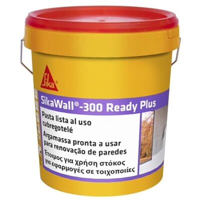 SIKA Pasta lista al uso Wall-300 Ready Plus Blanco Para el alisado y la regularización de paramentos interiores en yeso, hormigón, mortero y pinturas antiguas -7 kg SIKA Pasta lista al uso Wall-300 Ready Plus Blanco Para el alisado y la regularización de paramentos interiores en yeso, hormigón, mortero y pinturas antiguas -7 kg