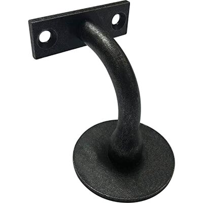 HALCÖ RAL9005-Soporte Redondo para pasamanos Varilla, Distancia a la Pared: 78 mm, Color Negro Lacado, Tornillo de bastón HALCÖ RAL9005-Soporte Redondo para pasamanos Varilla, Distancia a la Pared: 78 mm, Color Negro Lacado, Tornillo de bastón