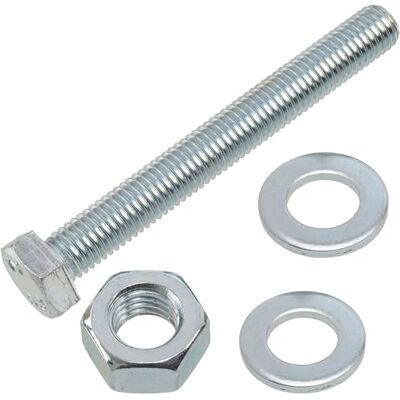 AERZETIX Juego de 10 tornillos de cabeza hexagonal M12x100 mm + 20 arandelas M12x24 mm + 10 tuercas hexagonales M12 para bricolaje y fijación ligera acero AERZETIX Juego de 10 tornillos de cabeza hexagonal M12x100 mm + 20 arandelas M12x24 mm + 10 tuercas hexagonales M12 para bricolaje y fijación ligera acero
