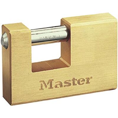Master Lock Candado Rectangular con Cuerpo de Latón Macizo a Llaves, Oro, 7,5 x 7,6 x 1,5 cm Master Lock Candado Rectangular con Cuerpo de Latón Macizo a Llaves, Oro, 7,5 x 7,6 x 1,5 cm