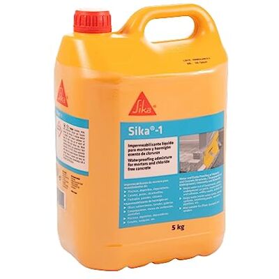 SIKA Aditivo impermeabilizante -1a Amarillo Listo para su uso Para mortero y hormigón, sin cloruros 5 kg (el paquete puede variar) SIKA Aditivo impermeabilizante -1a Amarillo Listo para su uso Para mortero y hormigón, sin cloruros 5 kg (el paquete puede variar)