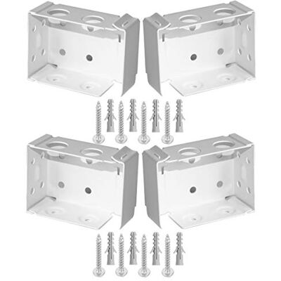 APUXON Juego de 4 soportes de montaje para persianas de perfil bajo de 2 pulgadas, color blanco, soporte de riel de cabeza APUXON Juego de 4 soportes de montaje para persianas de perfil bajo de 2 pulgadas, color blanco, soporte de riel de cabeza