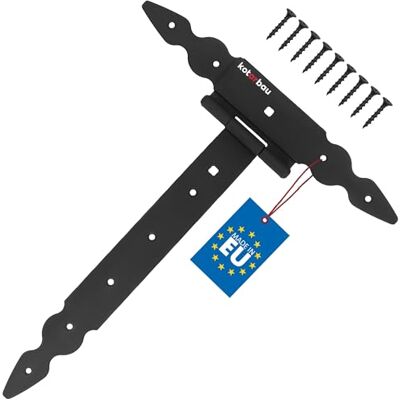 KOTARBAU ® Bisagras en T negras L: 300 mm Cruz de acero recubierto de polvo para puerta de jardín, bisagra de puerta de madera, bisagra de puerta de carga pesada, herrajes, puerta de jardín, bisagras KOTARBAU ® Bisagras en T negras L: 300 mm Cruz de acero recubierto de polvo para puerta de jardín, bisagra de puerta de madera, bisagra de puerta de carga pesada, herrajes, puerta de jardín, bisagras