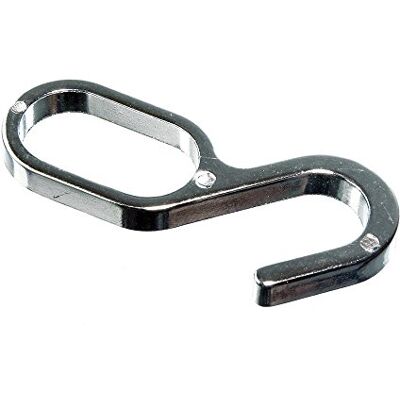 Merriway Armario De Montaje Gancho Oval Rail, Cromado (Paquete De 2) Merriway Armario De Montaje Gancho Oval Rail, Cromado (Paquete De 2)
