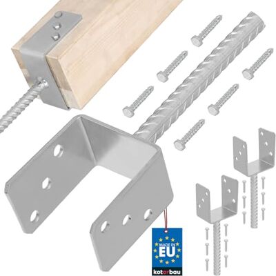 KOTARBAU ® 2 uds Soporte para Poste Pie de Pilar Acero Galvanizado 101 mm Plata Anclaje Madera Base para Poste de Madera Resistente a la Corrosión Fácil Montaje KOTARBAU ® 2 uds Soporte para Poste Pie de Pilar Acero Galvanizado 101 mm Plata Anclaje Madera Base para Poste de Madera Resistente a la Corrosión Fácil Montaje