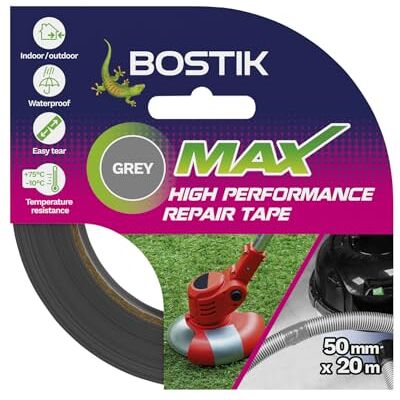 Bostik Cinta adhesiva Max Repair color gris, ultra fuerte, impermeable, máxima resistencia a la unión, resistente al calor, al agua y a los rayos UV, uso en interiores y exteriores, rollo de 50 mm x Bostik Cinta adhesiva Max Repair color gris, ultra fuerte, impermeable, máxima resistencia a la unión, resistente al calor, al agua y a los rayos UV, uso en interiores y exteriores, rollo de 50 mm x