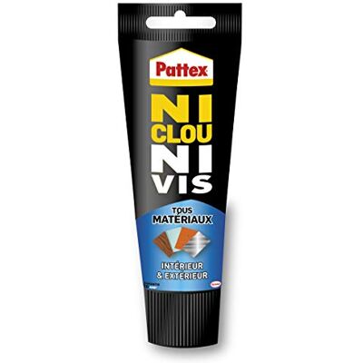 Pattex Pegamento sin clavos ni tornillos, resistente al agua, varios materiales (tubo de 142 g) – Pegamento de fijación instantánea para interior y exterior – Masilla blanca, flexible y reposicionable Pattex Pegamento sin clavos ni tornillos, resistente al agua, varios materiales (tubo de 142 g) – Pegamento de fijación instantánea para interior y exterior – Masilla blanca, flexible y reposicionable