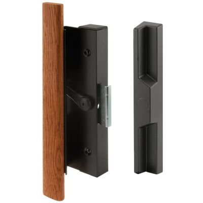 PRiME Products deslizante tirador de puerta Set, mango de madera, negro/de aluminio fundido PRiME Products deslizante tirador de puerta Set, mango de madera, negro/de aluminio fundido