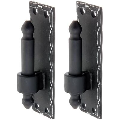 Alberts Abrazadera sobre placa, forma de hierro forjado con gancho DI o DII, revestido de plástico negro, encaje posterior Ø16 mm, placa 150 x 45 mm, Juego de 2 Alberts Abrazadera sobre placa, forma de hierro forjado con gancho DI o DII, revestido de plástico negro, encaje posterior Ø16 mm, placa 150 x 45 mm, Juego de 2