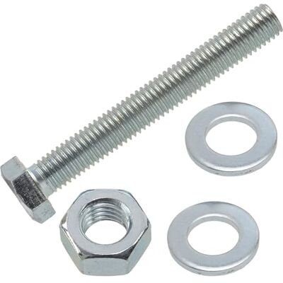 AERZETIX Juego de 10 tornillos de cabeza hexagonal M12x90 mm + 20 arandelas M12x24 mm + 10 tuercas hexagonales M12 para bricolaje y fijación ligera acero AERZETIX Juego de 10 tornillos de cabeza hexagonal M12x90 mm + 20 arandelas M12x24 mm + 10 tuercas hexagonales M12 para bricolaje y fijación ligera acero